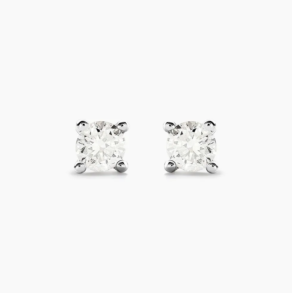 Boucles D'oreilles Puces Aphrodite Or Blanc Diamant