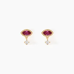 Boucles D'oreilles Puces Azel Plaqué Or Jaune Oxyde De Zirconium