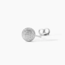 Boucles D'oreilles Puces Ayana Argent Blanc