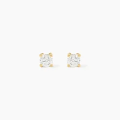 Boucles D'oreilles Puces Aphrodite Or Jaune Diamant