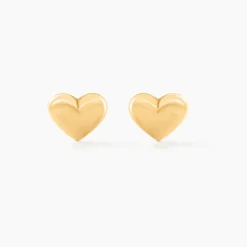 Boucles D'oreilles Puces Aricia Coeur Or Jaune