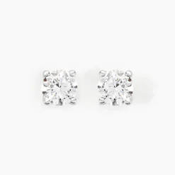 Boucles D'oreilles Puces Aphrodite Or Blanc Diamant