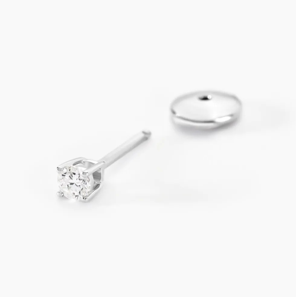 Boucles D'oreilles Puces Aphrodite Or Blanc Diamant