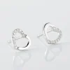 Boucles D'oreilles Puces Argent Blanc Saverio Oxydes De Zirconium