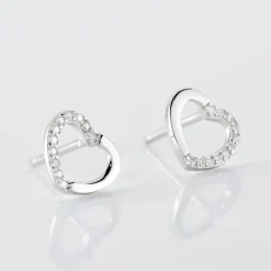 Boucles D'oreilles Puces Argent Blanc Saverio Oxydes De Zirconium
