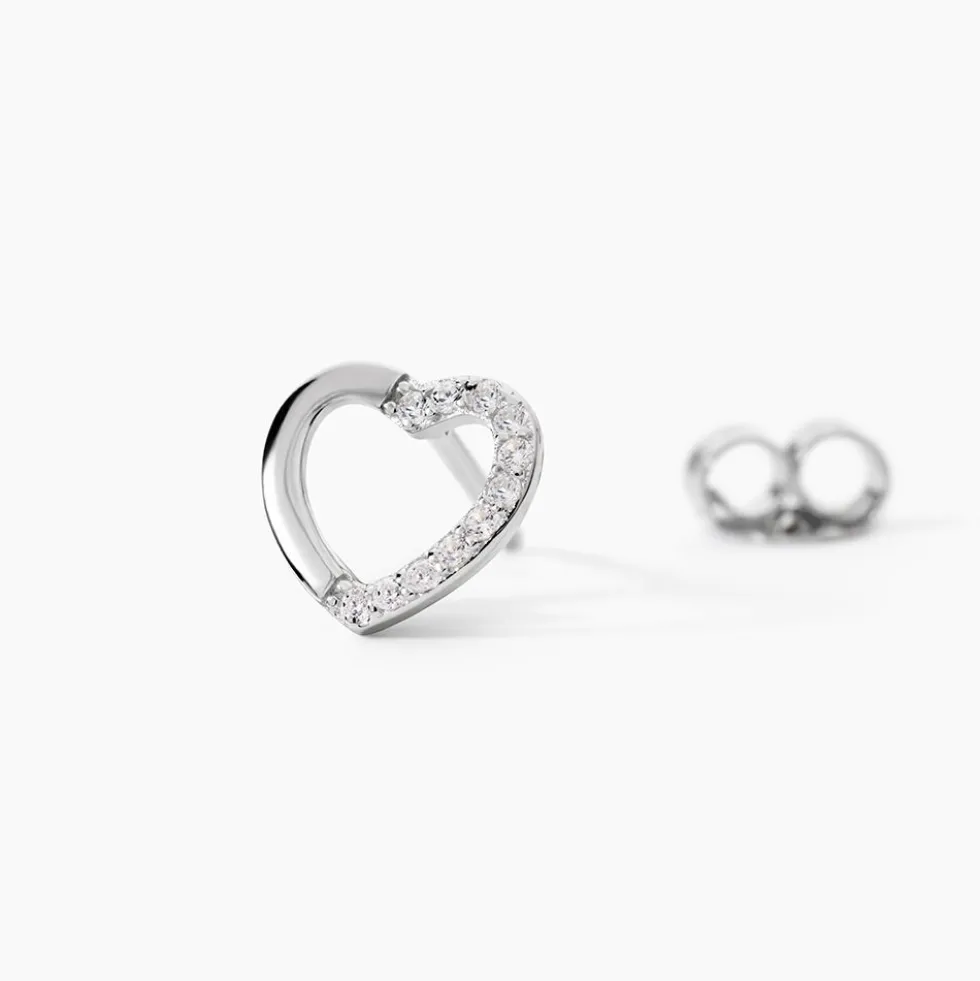 Boucles D'oreilles Puces Argent Blanc Saverio Oxydes De Zirconium