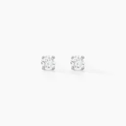 Boucles D'oreilles Puces Aphrodite Or Blanc Diamant
