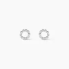 Boucles D'oreilles Puces Argent Blanc Leonhard Oxydes De Zirconium