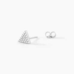 Boucles D'oreilles Puces Brendana Argent Blanc Oxyde De Zirconium