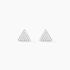 Boucles D'oreilles Puces Brendana Argent Blanc Oxyde De Zirconium