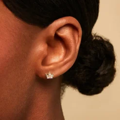 Boucles D'Oreilles Puces Bohumir Or Jaune Oxyde De Zirconium