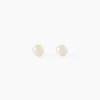 Boucles D'Oreilles Puces Bianca Or Jaune Perle De Culture