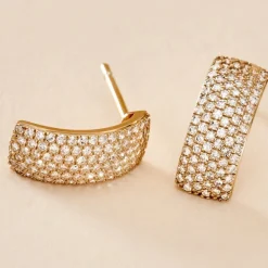 Boucles D'oreilles Puces Charlotte Or Jaune Diamant
