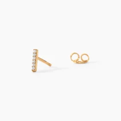 Boucles D'Oreilles Puces Carmelia Plaqué Or Jaune Oxyde De Zirconium