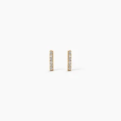 Boucles D'Oreilles Puces Carmelia Plaqué Or Jaune Oxyde De Zirconium