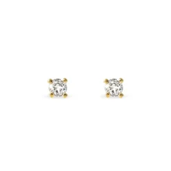 Boucles D'oreilles Puces Clavie Or Jaune Diamant