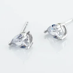 Boucles D'oreilles Puces Clarysse Argent Blanc Oxyde De Zirconium