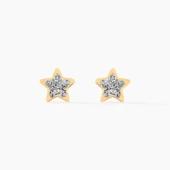 Boucles D'oreilles Puces Chirine Etoile Or Jaune
