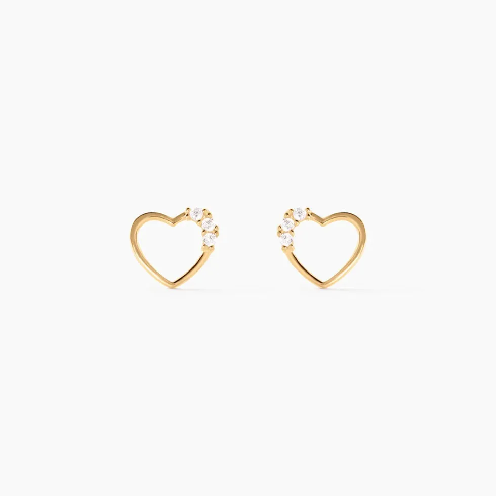 Boucles D'oreilles Puces Camomille Or Jaune Oxyde De Zirconium