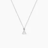 Boucles D'oreilles Puces Cubik Argent Blanc