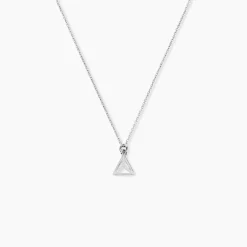 Boucles D'oreilles Puces Cubik Argent Blanc