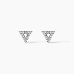 Boucles D'oreilles Puces Clery Argent Blanc Oxyde De Zirconium