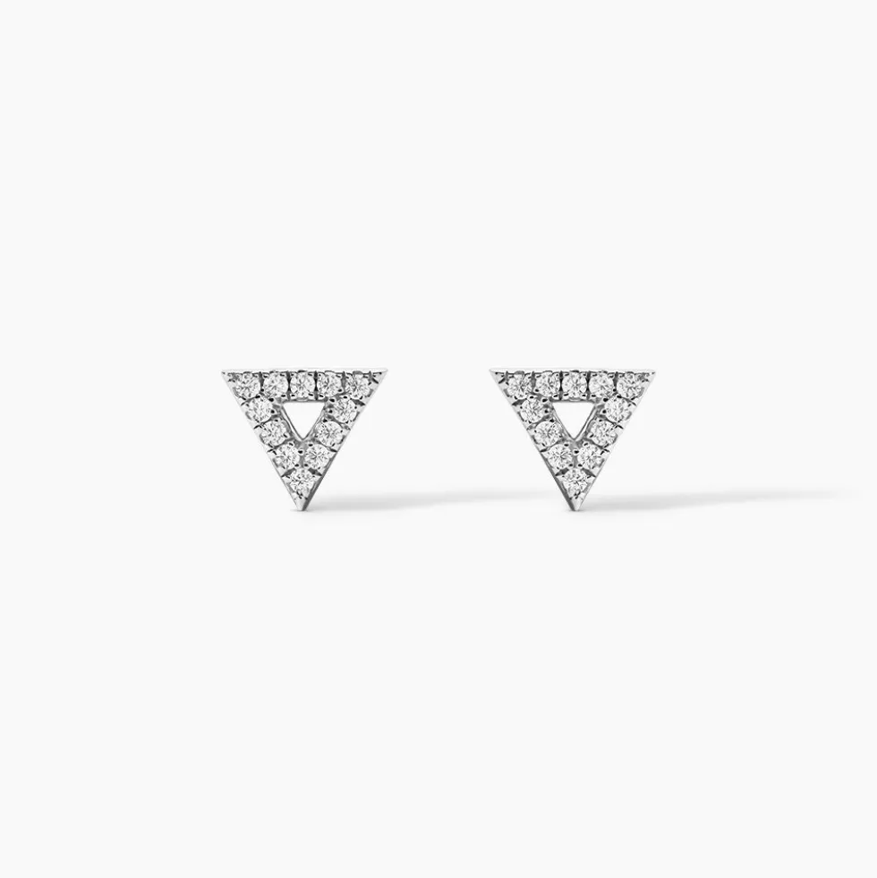 Boucles D'oreilles Puces Clery Argent Blanc Oxyde De Zirconium