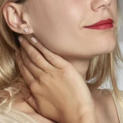 Boucles D'oreilles Puces Clery Argent Blanc Oxyde De Zirconium