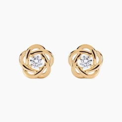 Boucles D'oreilles Puces Djanaelle Plaqué Or Jaune Oxyde De Zirconium