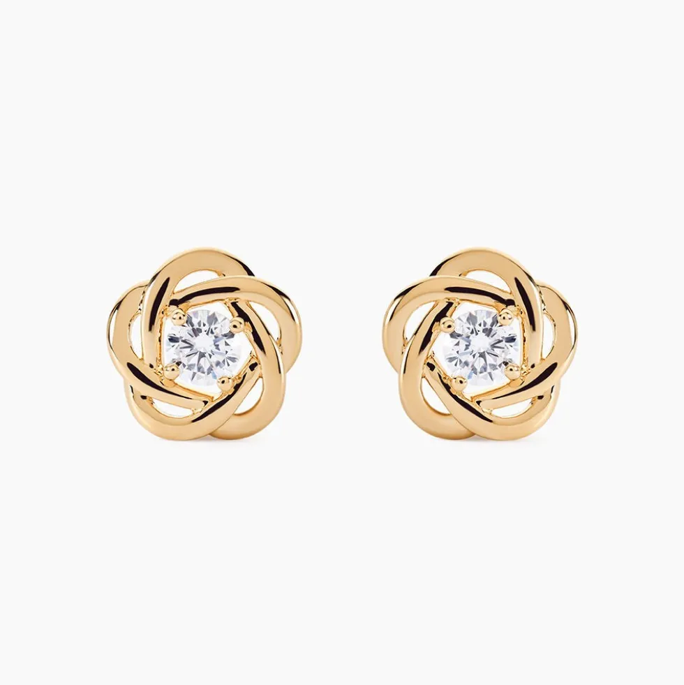 Boucles D'oreilles Puces Djanaelle Plaqué Or Jaune Oxyde De Zirconium