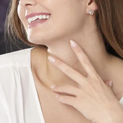 Boucles D'oreilles Puces Djanaelle Plaqué Or Jaune Oxyde De Zirconium