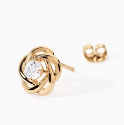 Boucles D'oreilles Puces Djanaelle Plaqué Or Jaune Oxyde De Zirconium