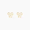 Boucles D'oreilles Puces Darina Noeud Or Jaune Oxyde De Zirconium