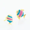 Boucles D'oreilles Puces Dorya Poisson Or Jaune