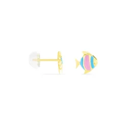 Boucles D'oreilles Puces Dorya Poisson Or Jaune