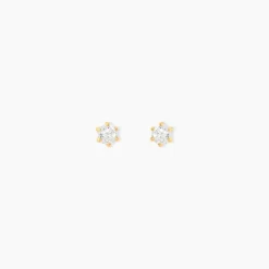 Boucles D'oreilles Puces Eddie Or Jaune Oxyde