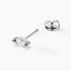 Boucles D'oreilles Puces Eclat D'Aurore Argent Blanc Oxydes De Zirconium