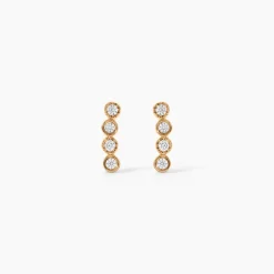 Boucles D'Oreilles Puces Emiliana Plaqué Or Jaune Oxyde De Zirconium