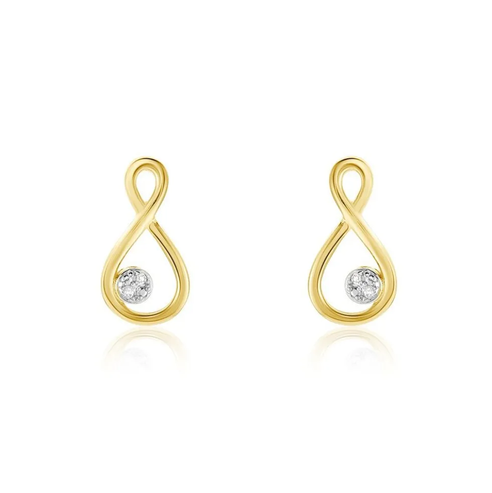 Boucles D'oreilles Puces Eszter Or Jaune Diamant