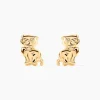 Boucles D'oreilles Puces Florenta Chat Or Jaune