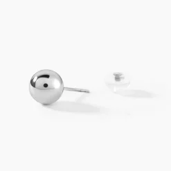 Boucles D'oreilles Puces Fidelia Boule Or Blanc