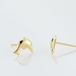 Boucles D'oreilles Puces Fulvie Dauphin Or Jaune
