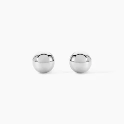 Boucles D'oreilles Puces Fidelia Boule Or Blanc