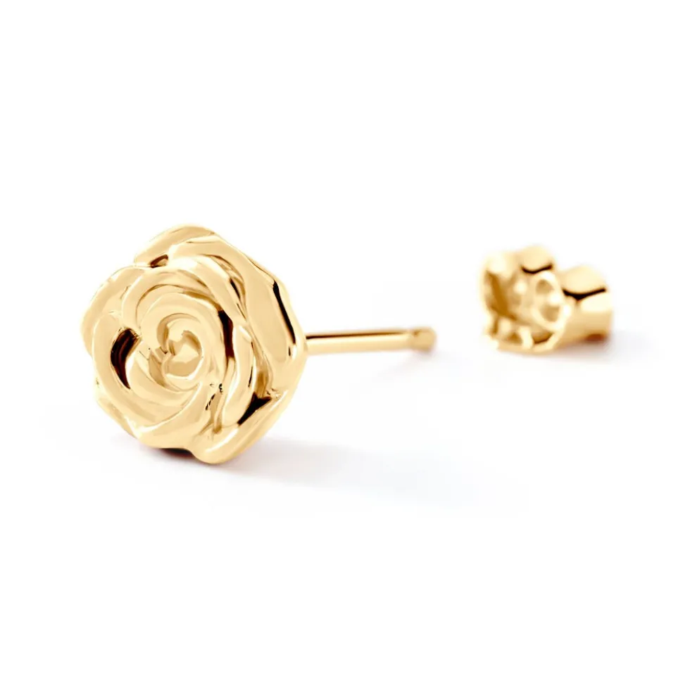 Boucles D'oreilles Puces Fioralba Plaqué Or Jaune