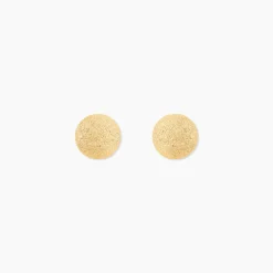 Boucles D'oreilles Puces Fidelia Boule Sablee Or Jaune