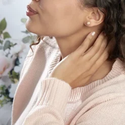 Boucles D'oreilles Puces Fidelia Boule Sablee Or Rose