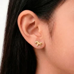 Boucles D'oreilles Puces Gerd Cheval Or Jaune