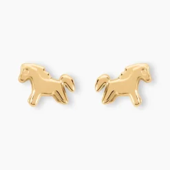 Boucles D'oreilles Puces Gerd Cheval Or Jaune