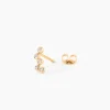 Boucles D'Oreilles Puces Halo Plaqué Or Jaune Oxyde De Zirconium