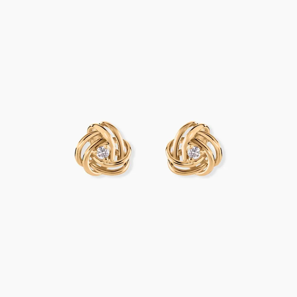 Boucles D'oreilles Puces Iwaki Plaqué Or Jaune Oxyde De Zirconium